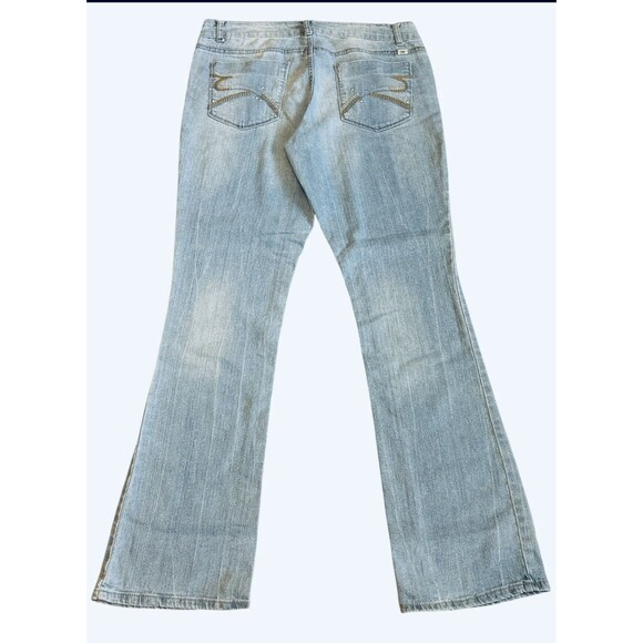 L.E.I Ashley Low Rise Boot Jeans Light Wash Bootcut Flare Size 13 Juniors Y2K - Picture 6 of 7